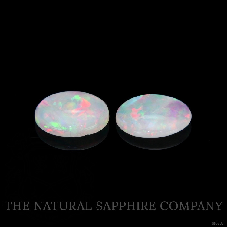 0.82 Ct.Tw. Cabochon Crystal/Jelly Opal Pair from Australia