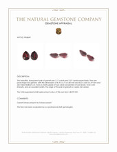 4.24 Ct.Tw.Total Carat Weight Red Garnet Pair from Ceylon (Sri Lanka) Appraisal