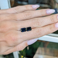 3.07&nbsp;Ct.Tw.Total Carat Weight Blue Sapphire Pair from Madagascar Life Style
