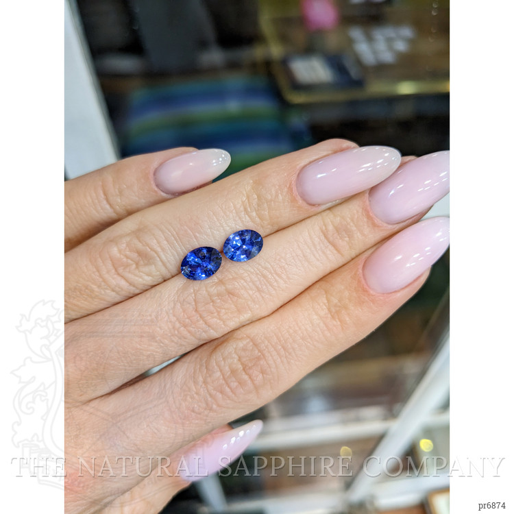 2.57 Ct.Tw. Blue Sapphire Pair from Ceylon (Sri Lanka)