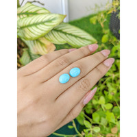 5.32 Ct.Tw.Total Carat Weight Cabochon Turquoise Pair from United States Life Style