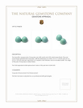 9.86 Ct.Tw.Total Carat Weight Cabochon Turquoise Pair from United States Appraisal