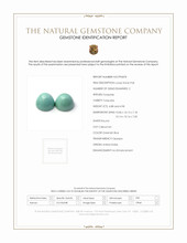 9.86 Ct.Tw.Total Carat Weight Greenish Blue Cabochon Turquoise Pair from USA Scan Report
