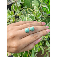 9.86 Ct.Tw.Total Carat Weight Cabochon Turquoise Pair from United States Life Style