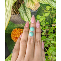 9.86 Ct.Tw.Total Carat Weight Cabochon Turquoise Pair from United States Life Style