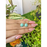 9.86 Ct.Tw.Total Carat Weight Cabochon Turquoise Pair from United States Life Style