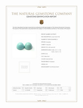 9.63 Ct.Tw.Total Carat Weight Greenish Blue Cabochon Turquoise Pair from USA Scan Report