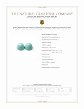 9.63 Ct.Tw.Total Carat Weight Greenish Blue Cabochon Turquoise Pair from USA Scan Report