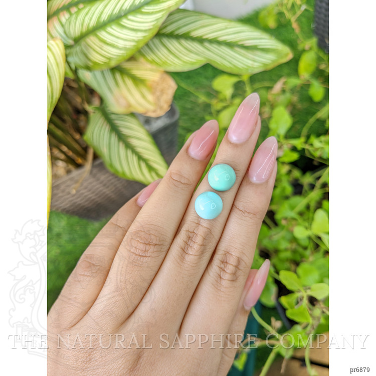 9.63 Ct.Tw. Cabochon Turquoise Pair from United States