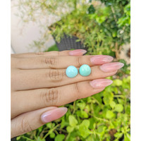 9.63&nbsp;Ct.Tw.Total Carat Weight Cabochon Turquoise Pair from United States Life Style