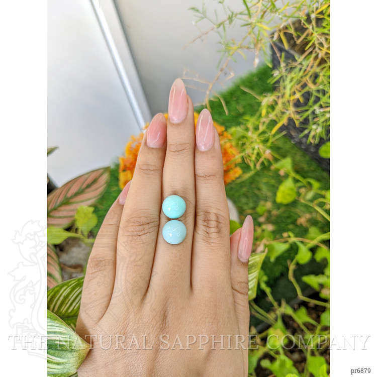 9.63 Ct.Tw. Cabochon Turquoise Pair from United States