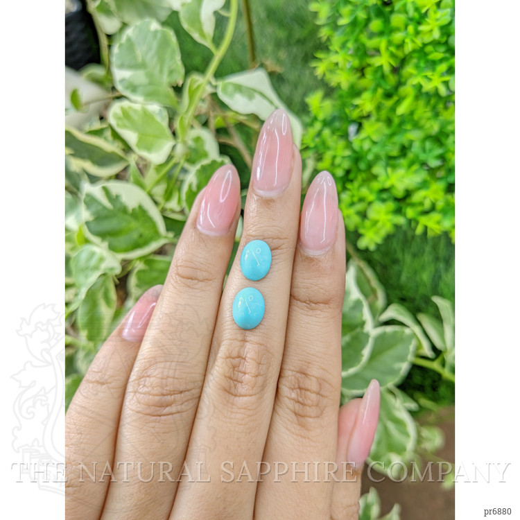 3.12 Ct.Tw. Cabochon Turquoise Pair from United States