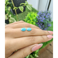 3.12 Ct.Tw.Total Carat Weight Cabochon Turquoise Pair from United States Life Style