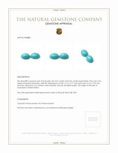 0.93 Ct.Tw.Total Carat Weight Cabochon Turquoise Pair from United States Appraisal