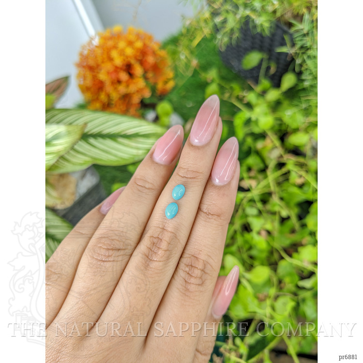 0.93 Ct.Tw. Cabochon Turquoise Pair from United States