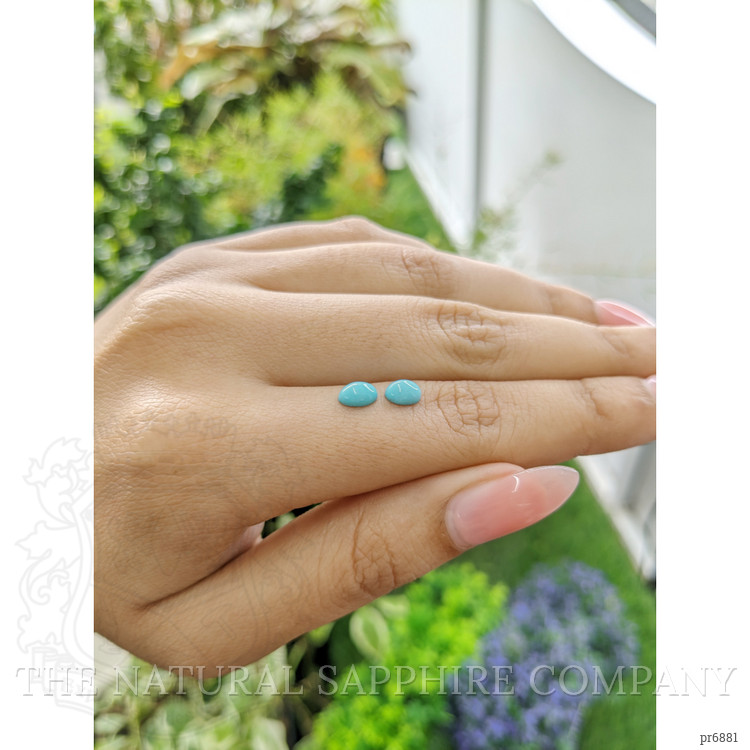 0.93 Ct.Tw. Cabochon Turquoise Pair from United States