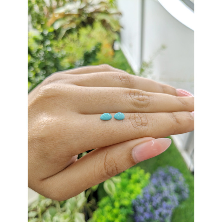 0.93 Ct.Tw. Cabochon Turquoise Pair from United States