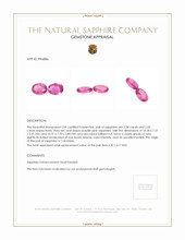 4.97 Ct.Tw.Total Carat Weight Purplish Pink Sapphire Pair from Colombia Appraisal