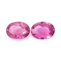 4.97 Ct.Tw.Total Carat Weight Purplish Pink Sapphire Pair from Colombia Video