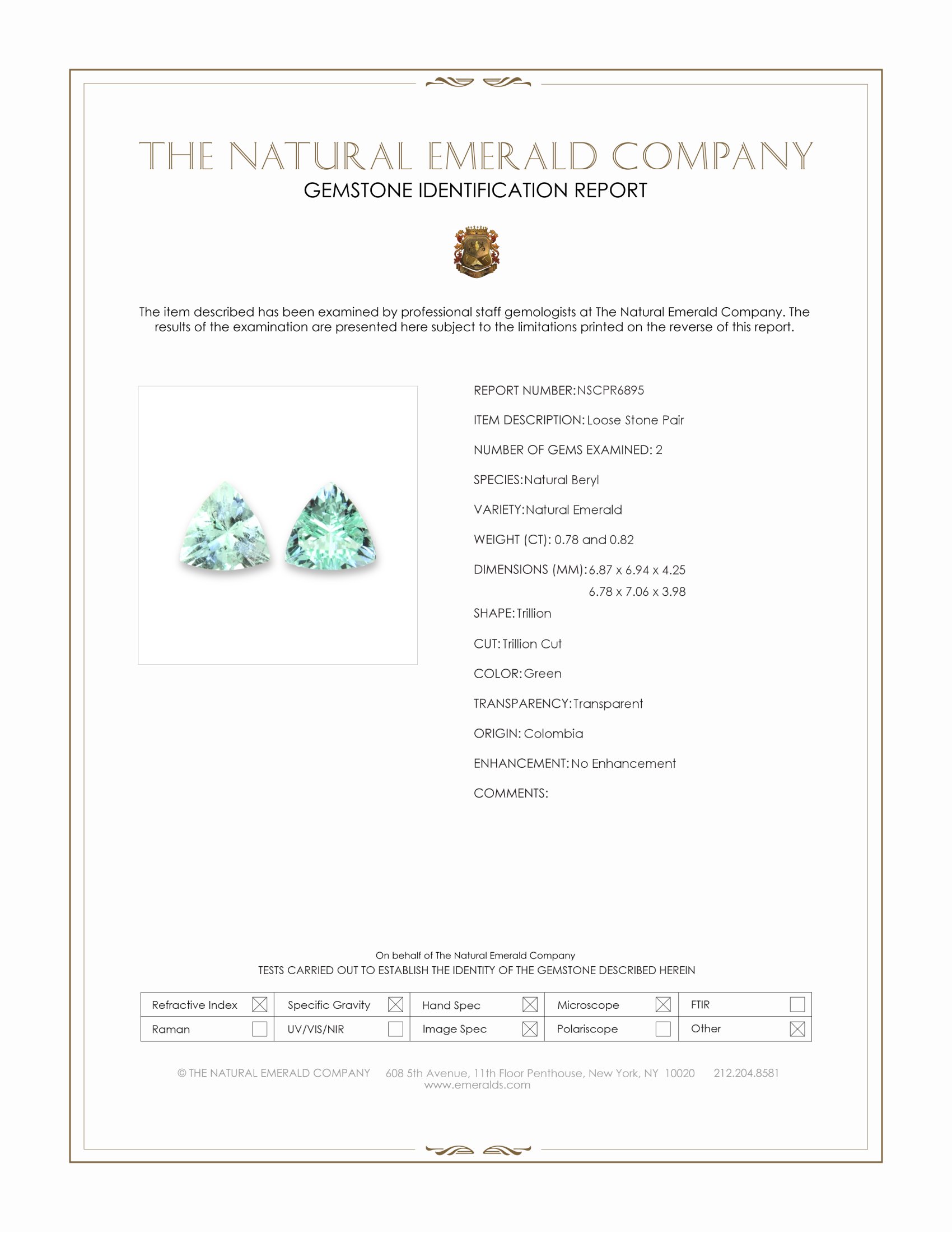 1.60 Ct.Tw. Emerald Pair from Colombia