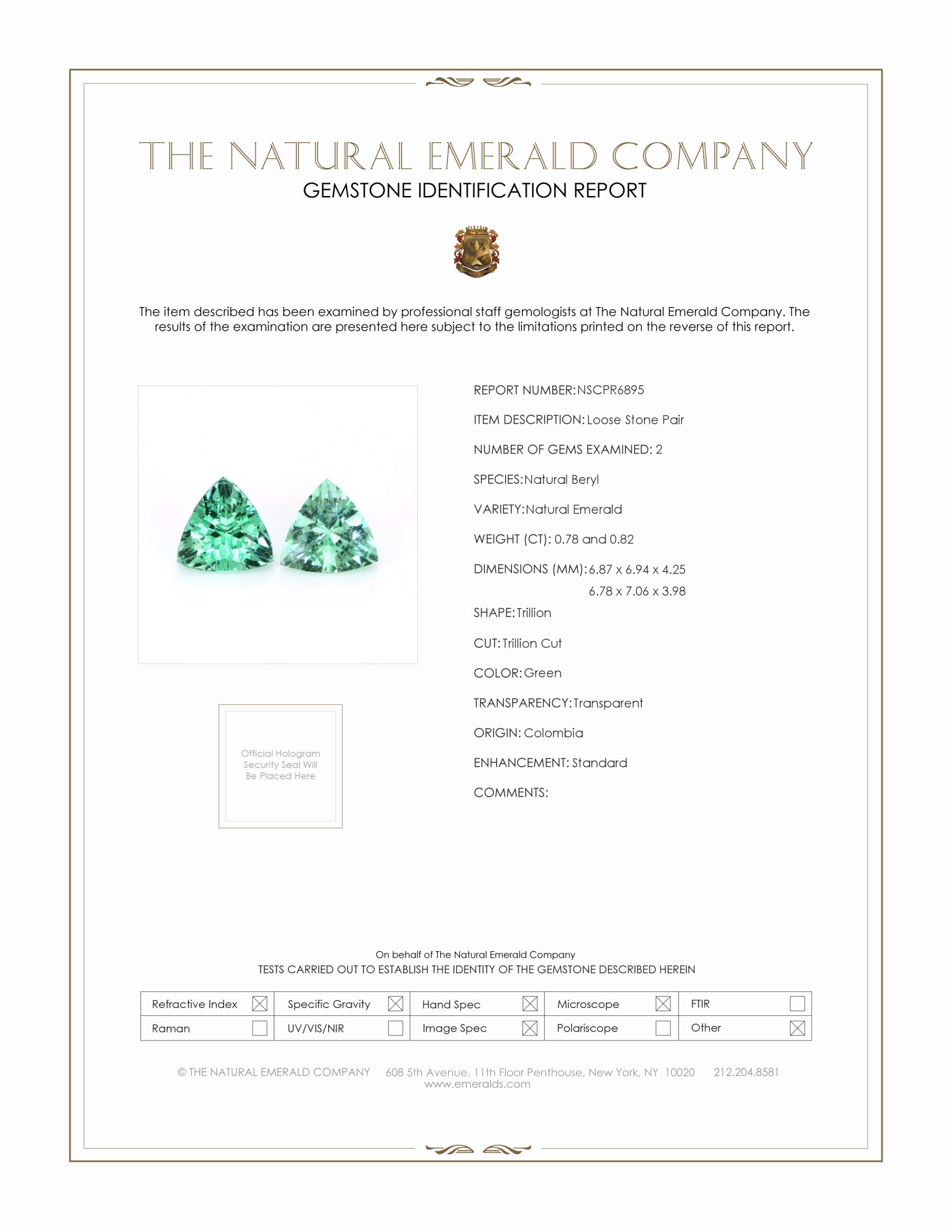 1.60 Ct.Tw. Emerald Pair from Colombia