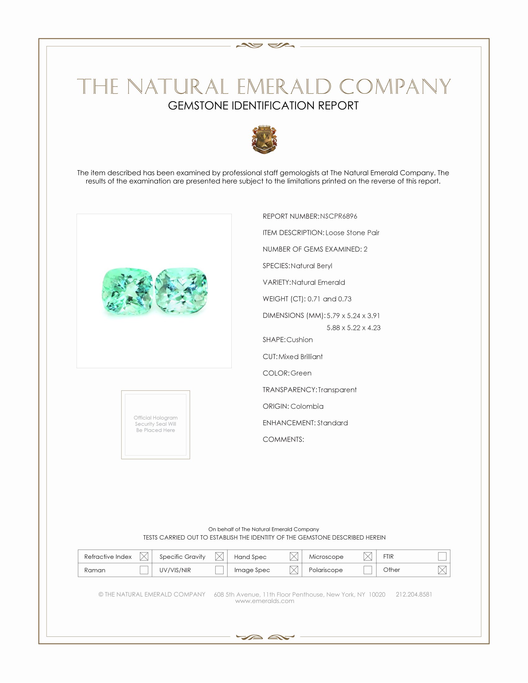 1.44 Ct.Tw. Emerald Pair from Colombia