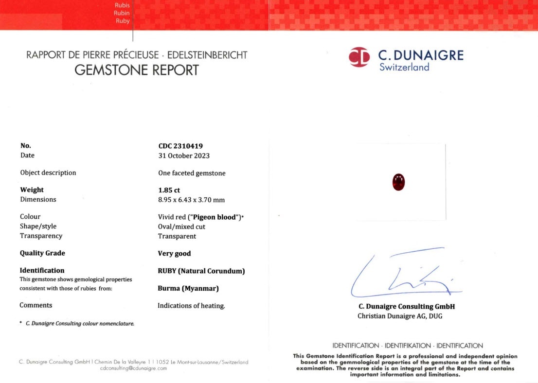 3.80 Ct.Tw. Ruby Pair from Burma (Myanmar)