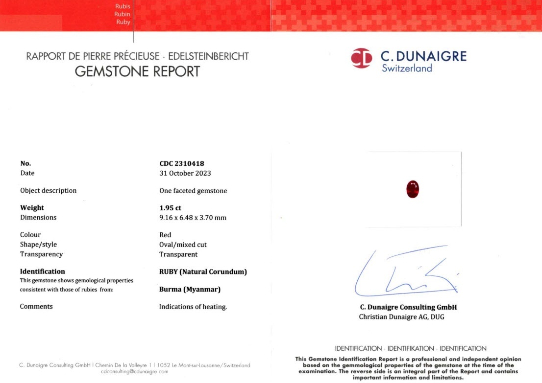 3.80 Ct.Tw. Ruby Pair from Burma (Myanmar)