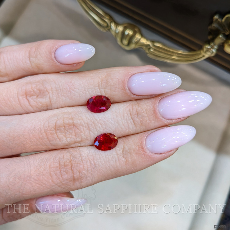 3.80 Ct.Tw. Ruby Pair from Burma (Myanmar)