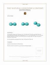 2.28 Ct.Tw.Total Carat Weight Cabochon Turquoise Pair from United States Appraisal