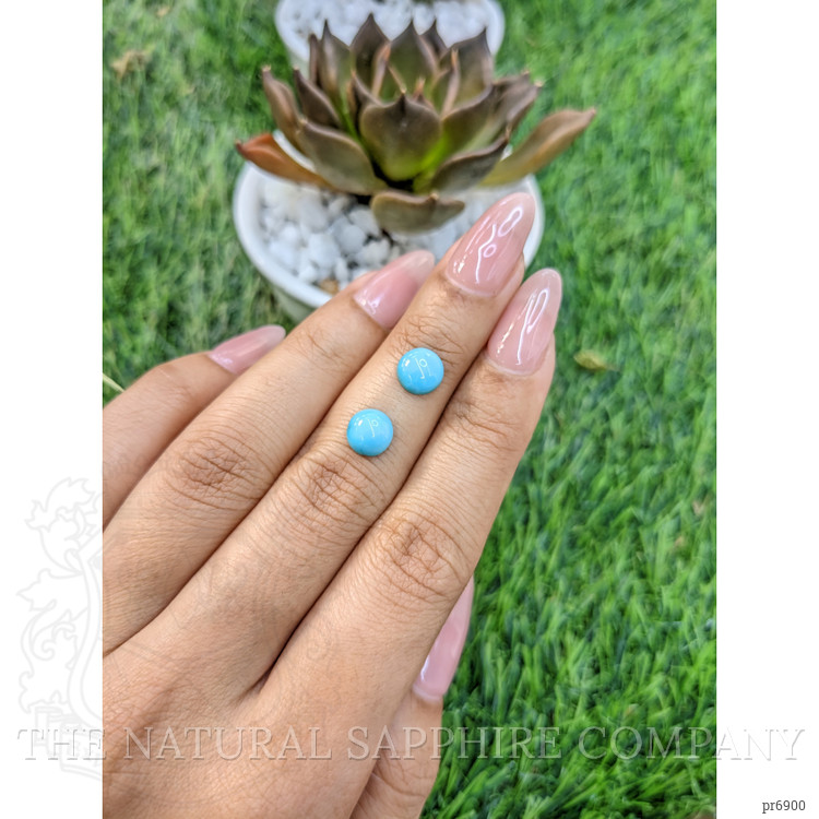 2.28 Ct.Tw. Cabochon Turquoise Pair from United States