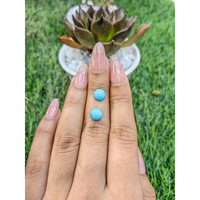 2.28 Ct.Tw.Total Carat Weight Cabochon Turquoise Pair from United States Life Style