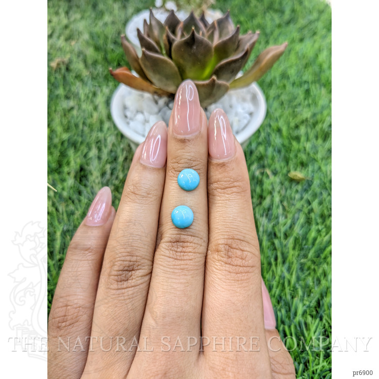 2.28 Ct.Tw. Cabochon Turquoise Pair from United States