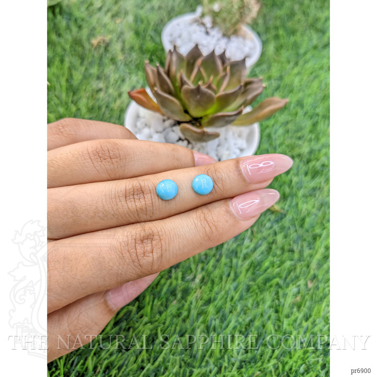 2.28 Ct.Tw. Cabochon Turquoise Pair from United States