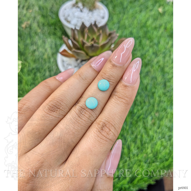1.90 Ct.Tw. Cabochon Turquoise Pair from United States