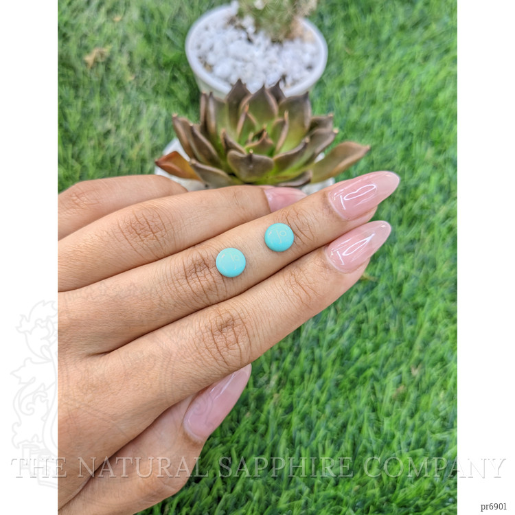 1.90 Ct.Tw. Cabochon Turquoise Pair from United States