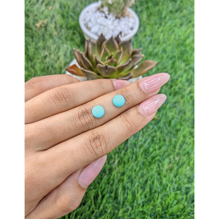 1.90 Ct.Tw. Cabochon Turquoise Pair from United States