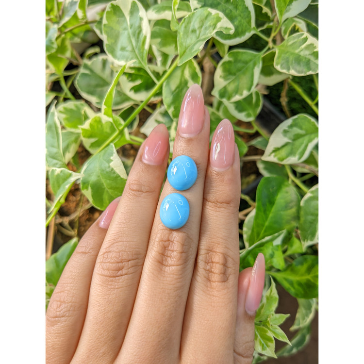 9.48 Ct.Tw. Cabochon Turquoise Pair from United States