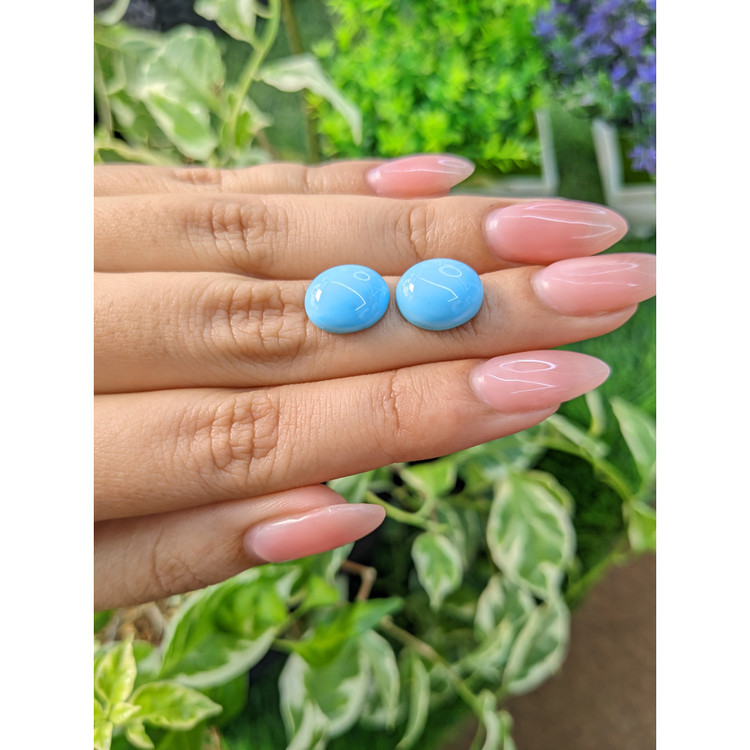 9.48 Ct.Tw. Cabochon Turquoise Pair from United States