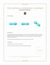 10.10 Ct.Tw.Total Carat Weight Cabochon Turquoise Pair from United States Appraisal