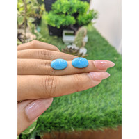 10.10&nbsp;Ct.Tw.Total Carat Weight Cabochon Turquoise Pair from United States Life Style