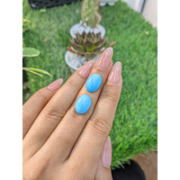 10.10 Ct.Tw.Total Carat Weight Cabochon Turquoise Pair from United States Life Style