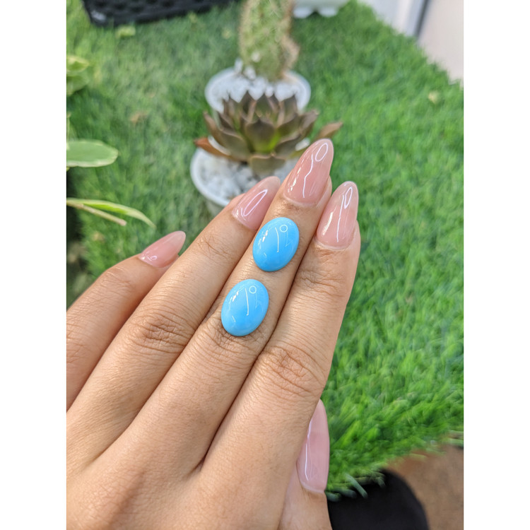 10.10 Ct.Tw. Cabochon Turquoise Pair from United States