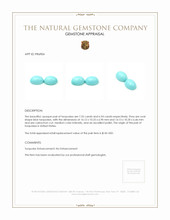 14.49 Ct.Tw.Total Carat Weight Cabochon Turquoise Pair from United States Appraisal