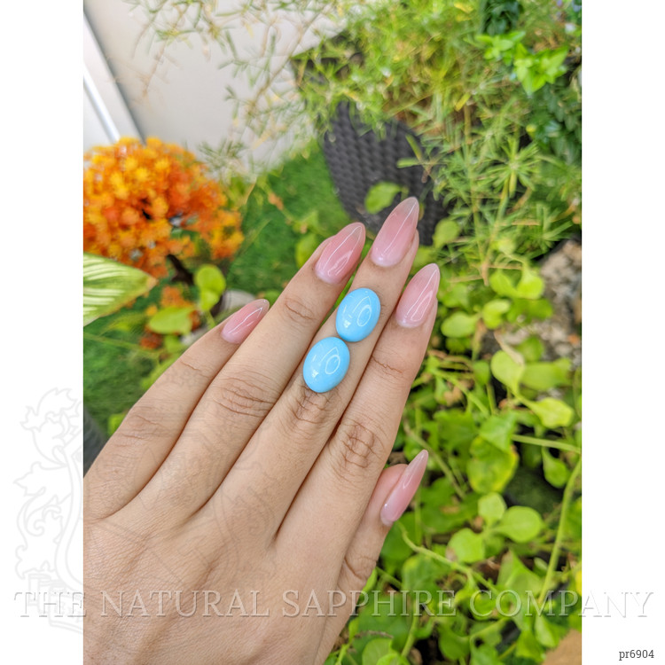 14.49 Ct.Tw. Cabochon Turquoise Pair from United States