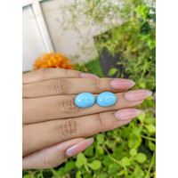 14.49 Ct.Tw.Total Carat Weight Cabochon Turquoise Pair from United States Life Style