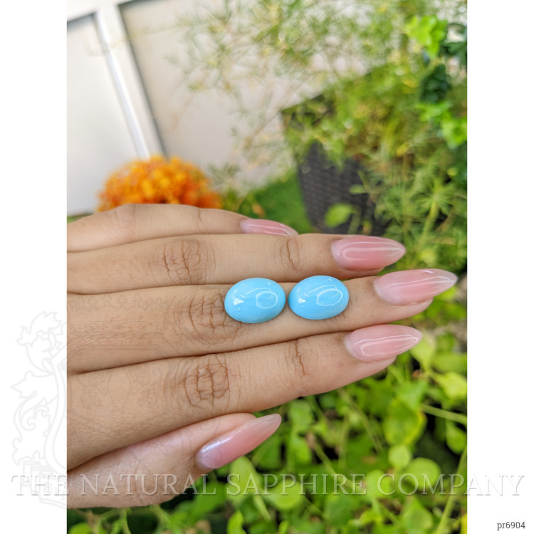 14.49 Ct.Tw. Cabochon Turquoise Pair from United States