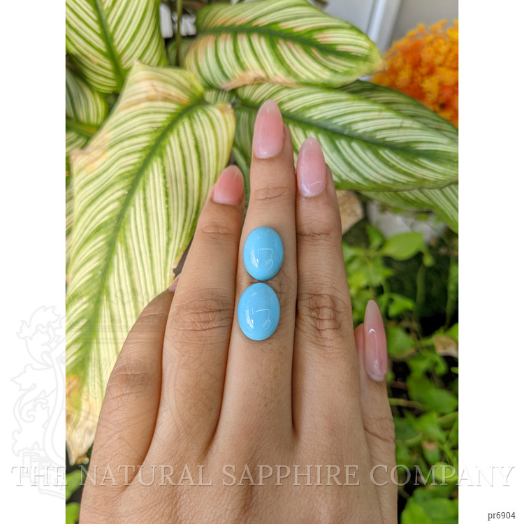 14.49 Ct.Tw. Cabochon Turquoise Pair from United States