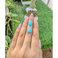 10.74 Ct.Tw.Total Carat Weight Cabochon Turquoise Pair from United States Life Style