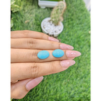 10.74 Ct.Tw.Total Carat Weight Cabochon Turquoise Pair from United States Life Style